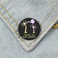 Teacher brooch featuring neuron gardener design pinned on denim pocket detail - Neuron Gardener Style (XZ68)