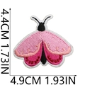 Detail of pink and black butterfly embroidery patch with size markings 4.4cm x 4.9cm - Pink Butterfly (23号)
