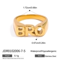 Goldener Edelstahlring mit BRO-Schriftzug, wasserfest und hypoallergen für Damen - BRUDER / Gold