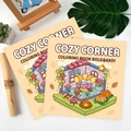 Cozy Corner Bold & Easy coloring book with warm cartoon room scenes on a white desk - Cozy Corner (TS04-Cozy Corner)