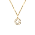 Minimalistische 14K vergoldete Halskette mit glänzendem Diamant-Buchstabe-G-Anhänger - Buchstabe G-14K Gold