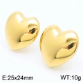 Gepolijste 18K vergulde roestvrijstalen holle hart oorknopjes, maat 25x24mm - 25*24mm / Gouden Hart Stijl (KE113153-KFC)