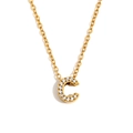 Collana minimalista in acciaio inossidabile placcato oro 18K con ciondolo lettera C - Oro - Lettera C