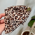 Matte large leopard print hair claw clip with golden metal tag in warm amber tones - Light Leopard Triangle Claw Clip