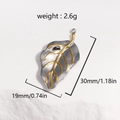 Retro zweifarbiger Edelstahl Rosenblatt Anhänger mit Gold und Silber Metallic Finish - Blatt