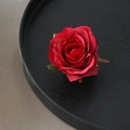 Elegant large red silk rose hair clip and brooch accessory with realistic petals - Angel Rose / Red