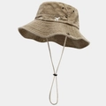 Chapeau bob en coton délavé avec broderie avion et jugulaire réglable coupe-vent - M (56-58cm) / Kaki