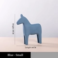 Piccola statuetta di cavallo Dala blu opaco decorazione minimalista altezza 18cm - 7203e-0101 Morandi Trojan Horse - Blu Piccolo