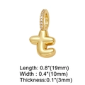 Detail showing 19x10mm gold letter t pendant with micro-inlaid rhinestones - Gold - Letter T