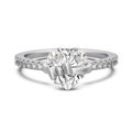 Elegante S925 zilveren ring met hart en strik geaccentueerd met fonkelende diamanten - Witgoud (Ring) / US 5