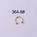 Anneau fer à cheval doré en C serti de zircons pour piercing oreille et nez - Grand anneau en fer à cheval en or avec zircone (364-8#)