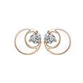 Elegante Mond-Ohrstecker in Roségold mit Perlmutt und brillantem runden Zirkonia - Weiß (925 Silber)