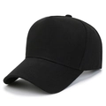 Classic plain black baseball cap in large size made from high-density cotton twill fabric - Adjustable / Black