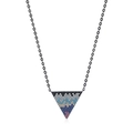 S925 sterling silver necklace with multi-color crystal pavé inverted triangle pendant - Inverted Triangle Gradient Stone Style (RHN1994)