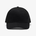 Classic black mesh trucker cap with cotton twill front and curved brim for men - Black