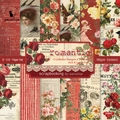 Vintage 6x6 romantic floral scrapbooking paper pad with 12 designs in 160gsm cardstock - 21047 24 Images