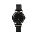 Montre à quartz minimaliste à bracelet en maille noire avec cadran numérique - Noir