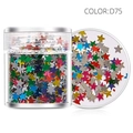 Mixed color pentagram glitter sequins in jar for nail art and DIY crafts style D75 - D75-Colorful Star
