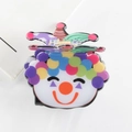 Colorful cartoon clown hair claw clip with vibrant polka dots and striped hat design - Clown Style D (Polka Dot) (D22-1-17)