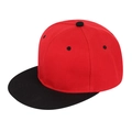 Cappellino snapback a tesa piatta rosso con visiera nera a contrasto stile hip-hop casual - Adulto (55-60cm) / Tesa nera con parte superiore rossa