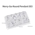 Silicone carousel charm mold size guide with 15.5x9.3cm dimensions for DIY resin jewelry - Silicone / Carousel Pendant Mold