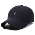 Casquette de baseball homme bleu marine séchage rapide avec broderie R et visière courbée - Réglable / Bleu marine