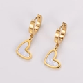 Macro di orecchini a cuore in oro con inserti in madreperla bianca da donna - Cuore