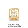 8mm gold micro-pave zircon letter B charm for DIY jewelry bracelets and necklaces - Letter B