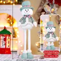 Bonhomme de neige de Noël télescopique vert menthe avec pieds réglables de 35cm à 60cm - Bonhomme de Neige Télescopique / 60CM