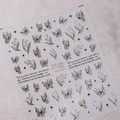 Ultra-thin 3D butterfly and floral nail art sticker MN-383F with relief texture - 5D Embossed Butterfly Lily of the Valley Style (MN-383F)
