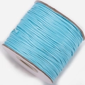 Macro shot of Sky Blue waxed polyester cord roll for DIY jewelry and necklace making - Light Blue