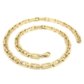 Polished gold rectangular link chain necklace made of 304 stainless steel with lobster clasp - Style B Gold Color (KN228623-Z) / 45cm