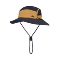 Waterproof wide brim sun hat for hiking with adjustable chin strap in black and yellow - Black (Quick Dry Waterproof)