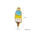 14K gold plated stainless steel ice cream charm pendant with enamel finish and dimensions - 30 Enamel Ice Cream