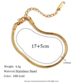 Détail du bracelet chaîne serpent en acier doré 18K de 2,0mm avec extension de 17+5cm - Bracelet / Doré