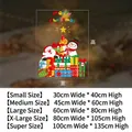 Tabla de tallas para pegatinas navideñas estáticas con Papá Noel y muñeco de nieve - Papá Noel Muñeco de Neve Caja de Regalo / Pequeño (30x40cm) / Multicolor
