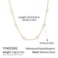 Dettagli della collana di perle d'acqua dolce in acciaio inossidabile con misure e peso - Acciaio inossidabile/Perla / Collana Di Perle (YYN025002)
