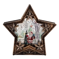 Lanterne boule à neige de Noël en forme d'étoile avec le Père Noël et paillettes - 15cm*4cm*14cm / Père Noël & Arbre