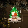 Christmas tree shaped LED hanging ornament with classic Santa Claus chimney illustration - Christmas Tree