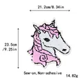 Pink and white sequin unicorn patch for DIY clothing, sew-on style without adhesive - Pink and White Unicorn
