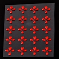 Red teardrop rhinestone stickers for eye makeup and nail art with 15 floral patterns - MX-34 Red Teardrop