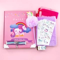 Set de diario secreto de unicornio con cuaderno de peluche y caja de regalo rosa - Estilo Unicornio Púrpura / Morado