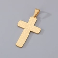 Minimalistische gouden roestvrijstalen kruishanger met geometrisch gebarsten patroon - Model A Barst Stijl (Zonder Ketting) (KP130990-HR) / Goud