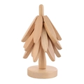 Set di sottobicchieri in legno di faggio naturale a forma di albero con base rotonda - Faggio (3 Strati/Colore Legno Naturale)