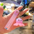 Pink and purple gradient octopus keychain with Blossom For You silicone wristband - Glowing Octopus-Purple Pink