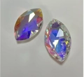 Sparkling AB color purple horse-eye crystal pendants for DIY jewelry making - 38MM Marquise Shape / Rainbow AB