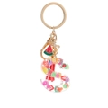 Resin letter S keychain with colorful fruit slices, red tassel and gold hardware - S