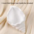 White conch ceramic shell candle holder, minimalist nautical ocean decor bowl - Empty Conch Shell (No Candle)