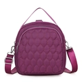 Mini mochila y bolso bandolera de nailon acolchado morado con correa ajustable - Morado