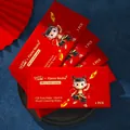 Individually wrapped wet wipes with Nezha cartoon design and EDI pure water formula - Cartoon Series Style A / Red